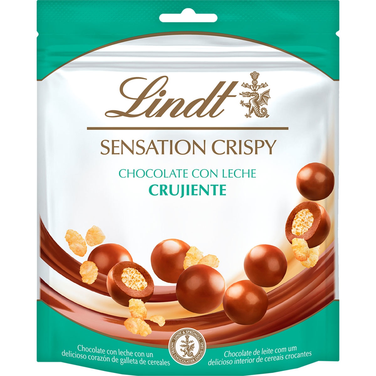 perlas de chocolate con leche con corazón de galleta de cereales