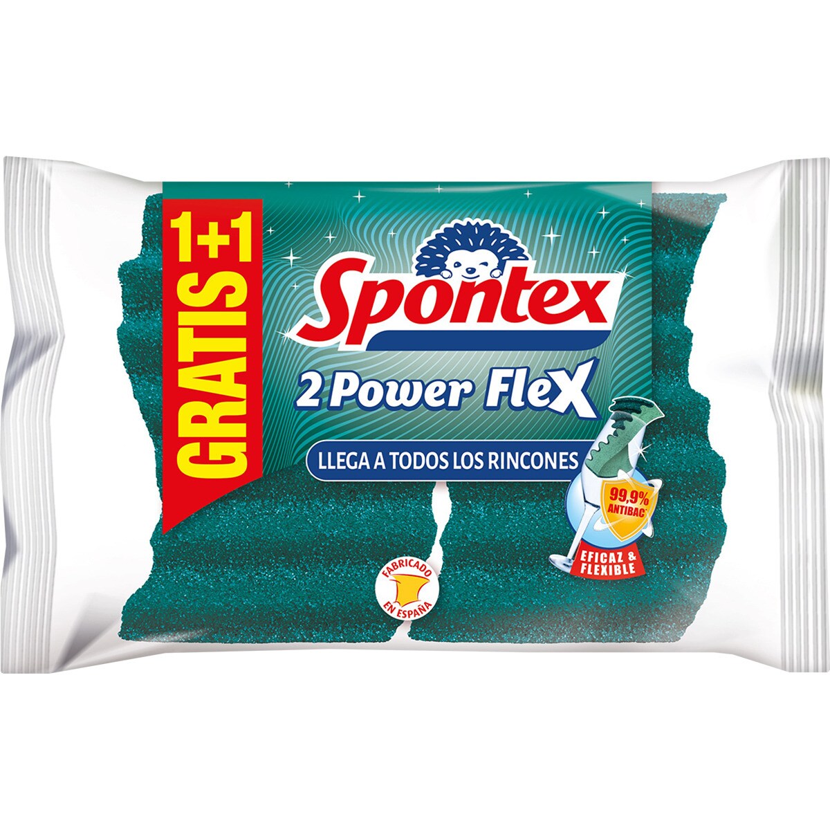 2 Power Flex Estropajo Con Esponja Envase 1 Unidad SPONTEX 