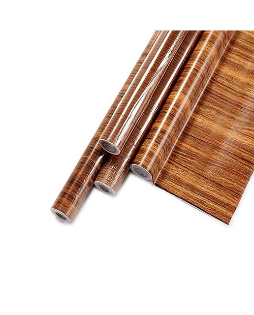 Set 6 rollos de papel adhesivo 45x200 cm madera osc