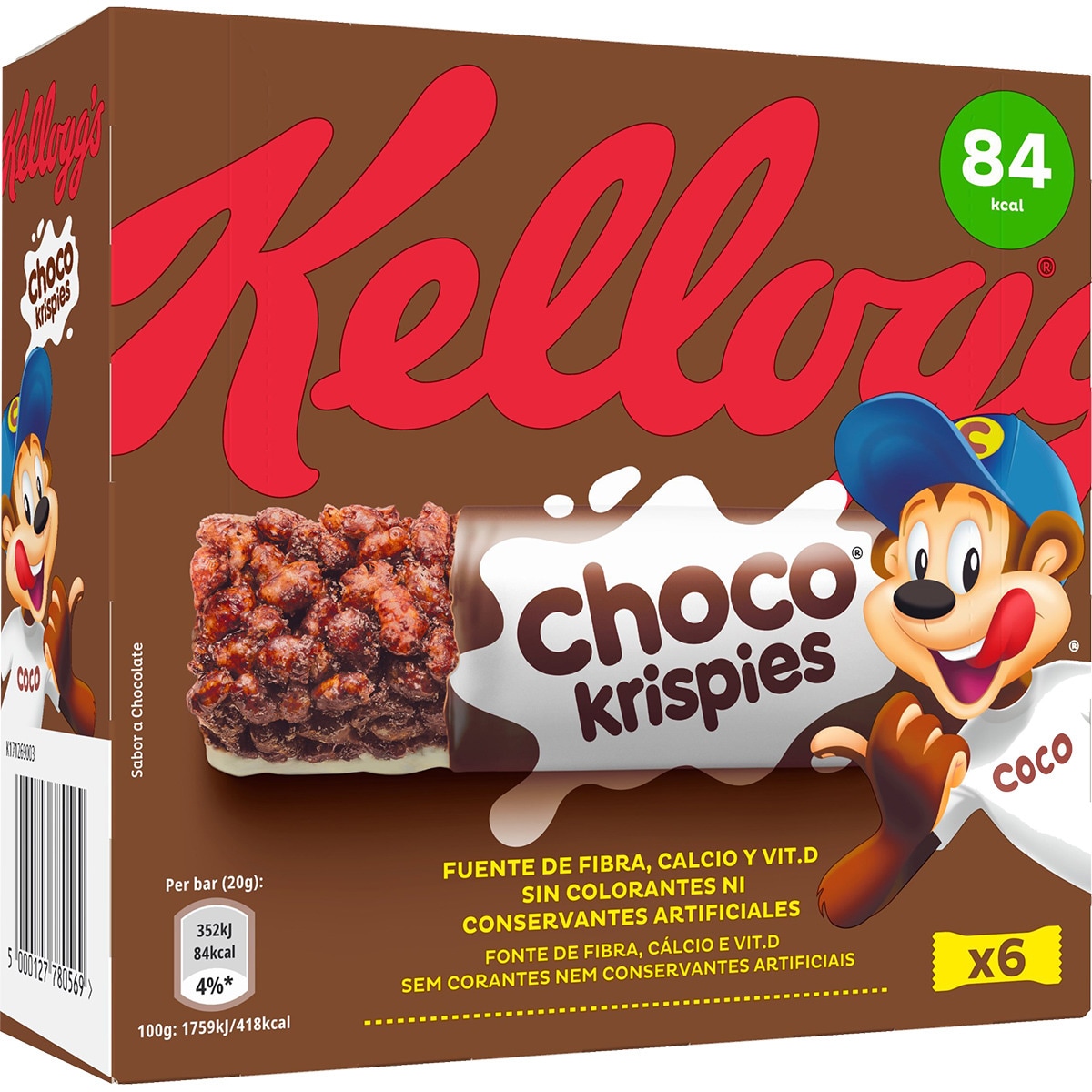 Comprar Barritas de cereales chocolateadas 6 unidades estuche 120 g · KELLOGG'S CHOCO KRISPIES