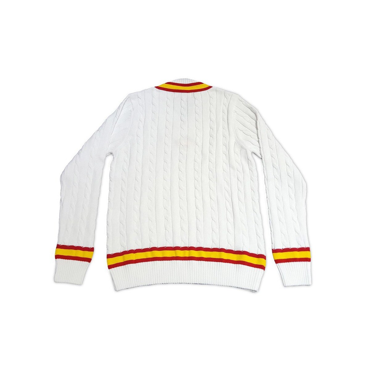 Camisola de Malha de Croquet de Homem Branco-2