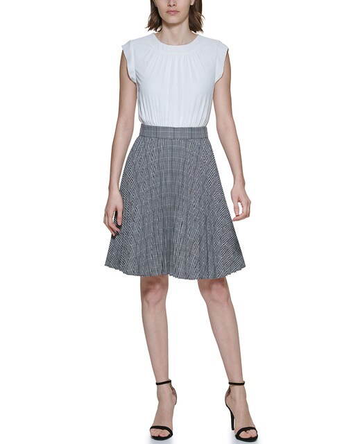 Robe sans manches à col rond femme