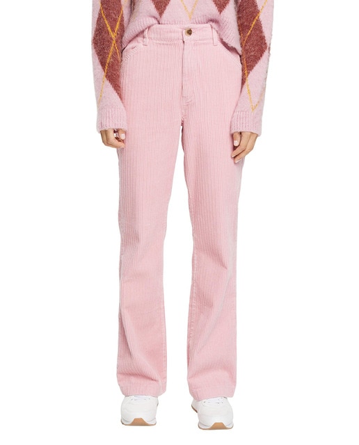 Pantalón flare de mujer pana efecto canalé