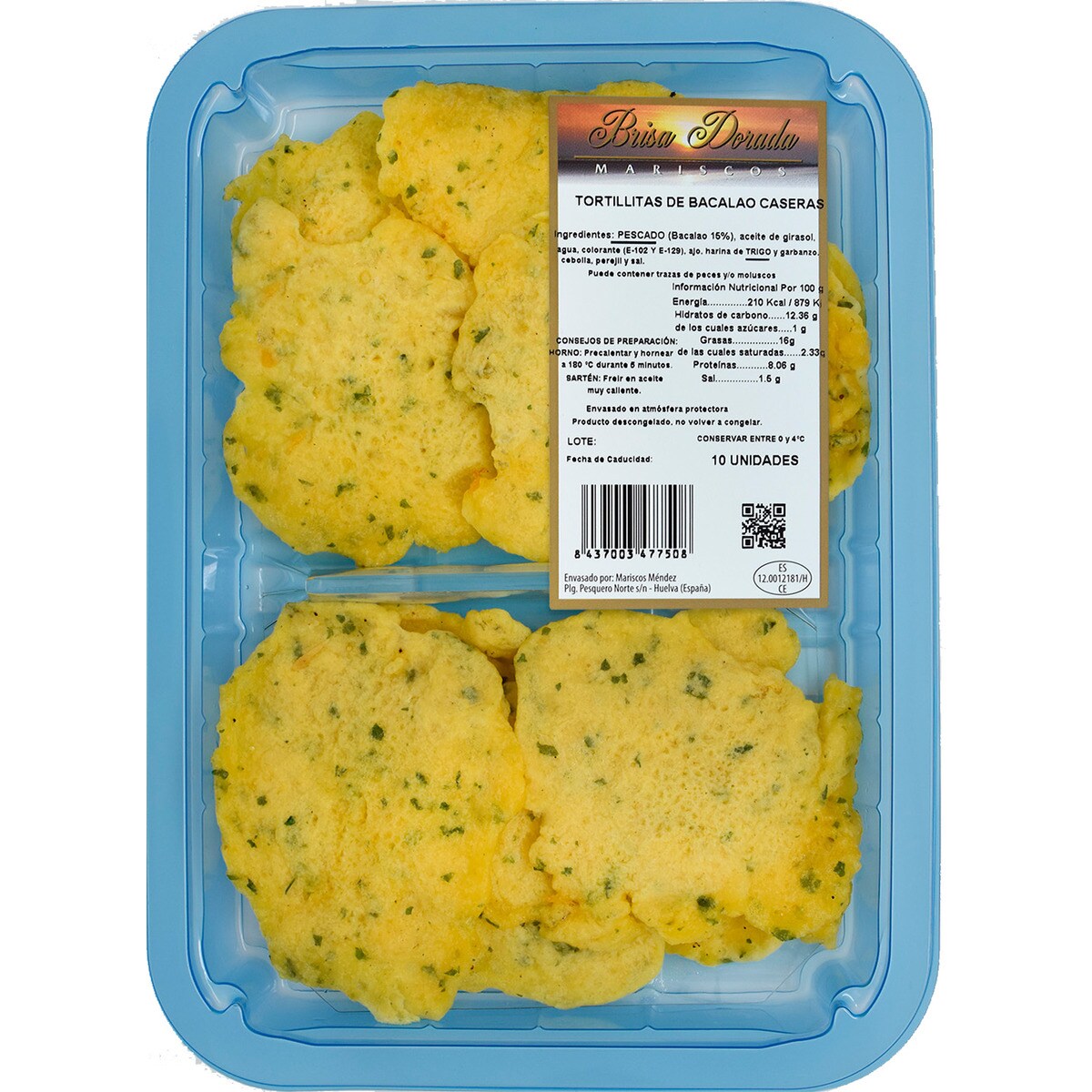 Tortilhas de Bacalhau BACALHAU TORTILLAS DE embalagem 10 unidades · Brisa Dorada · Supermercado