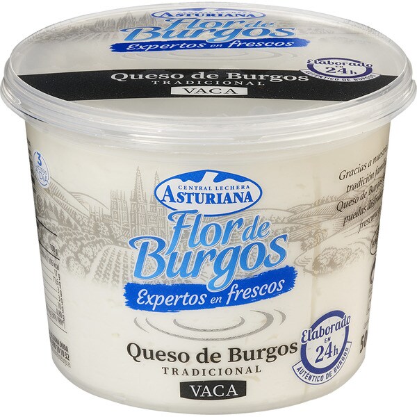 Queso fresco de Burgos tradicional envase 500 g · ASTURIANA FLOR DE ...