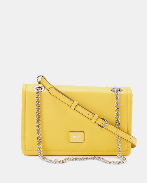Yellow crossbody bag with flap · Women's fashion · El Corte Inglés