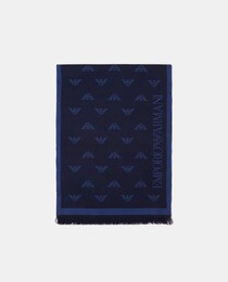Men's contrast multi-logo foulard.