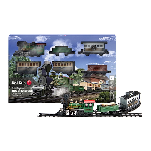 Tren eléctrico con luz y sonido real Royal Express RollRun