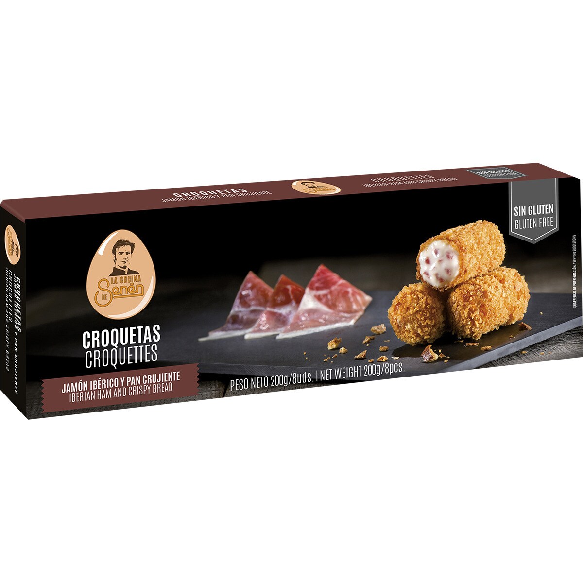 Croquetas de jamón ibérico y pan crujiente sin gluten estuche 200 g