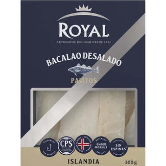 ROYAL palitos sin espinas de bacalao desalado bandeja 300 g