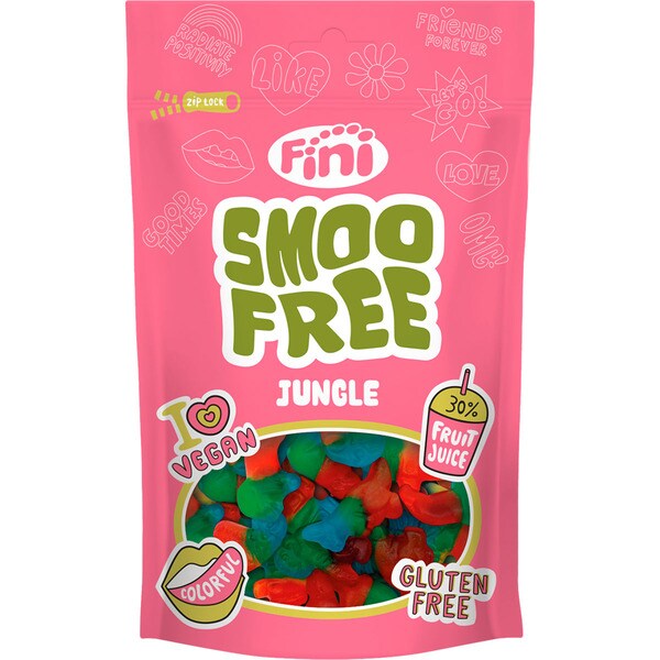 FINI Smoo Free Jungle  caramelos de goma surtidos sin gluten bolsa 165 g