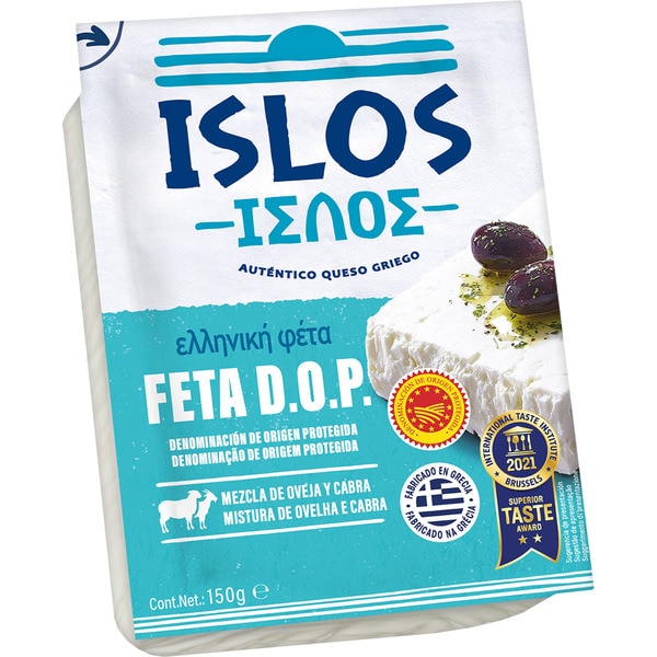 ISLOS queso griego feta mezcla elaborado con leche pasteurizada DOP envase 150 g