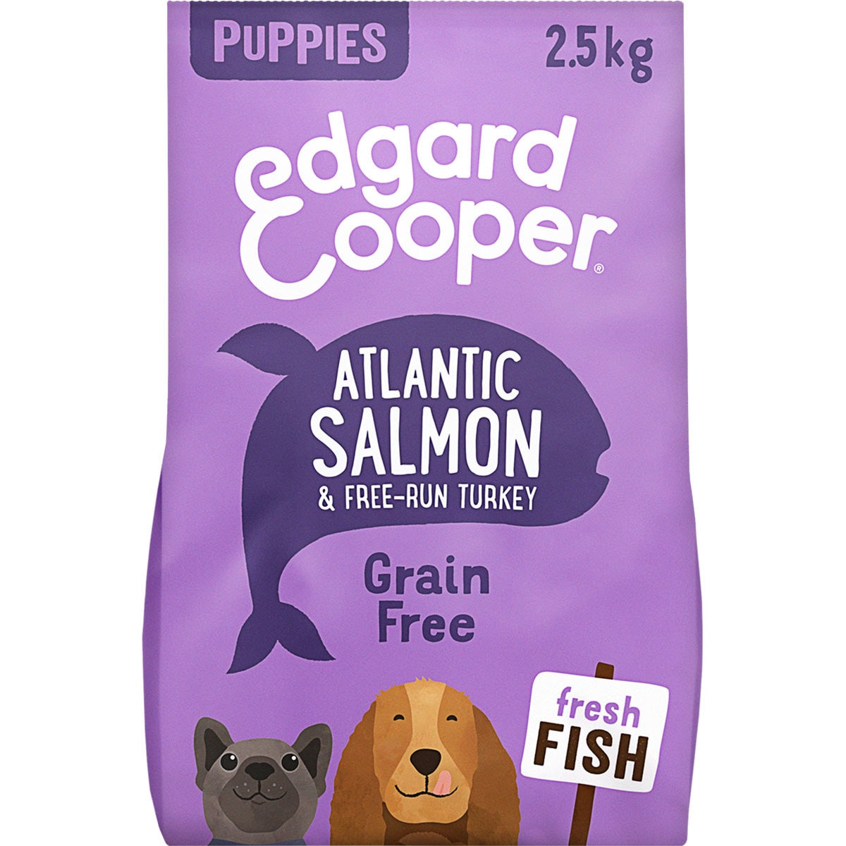 Image showcasing Grain Free puppy food with salmon and turkey bag 2,5 kg · EDGARD&COOPER ...