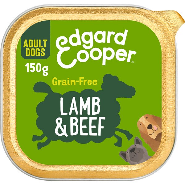Wet grain-free food with lamb and beef for adult dogs tub 150 g