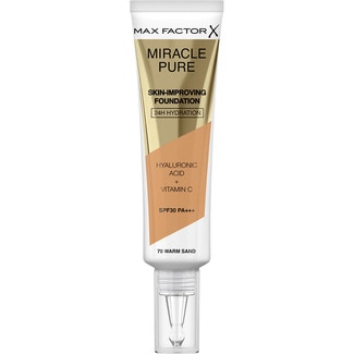 MAX FACTOR Miracle Pure foundation SPF-30 shade 70 Warm Sand with hyaluronic acid and vitamin C