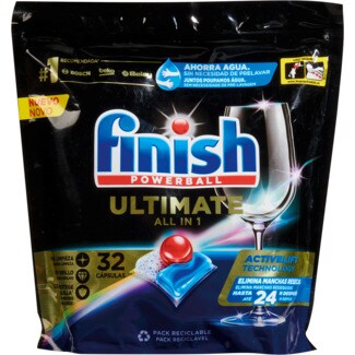 Finish Detergente para Máquina de Loiça Regular Ultimate embalagem 32 doses