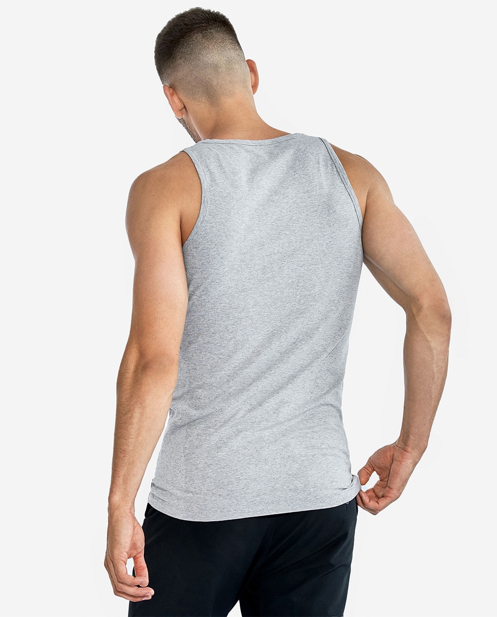 Pack de Duas T-shirts Lisas Sem Mangas Cinzento-claro-2