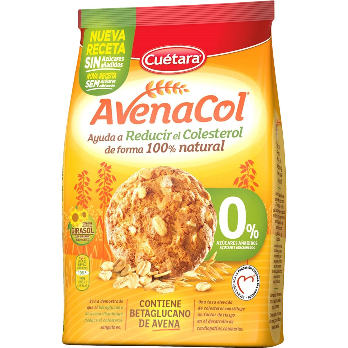 galleta de avena 0% azúcares