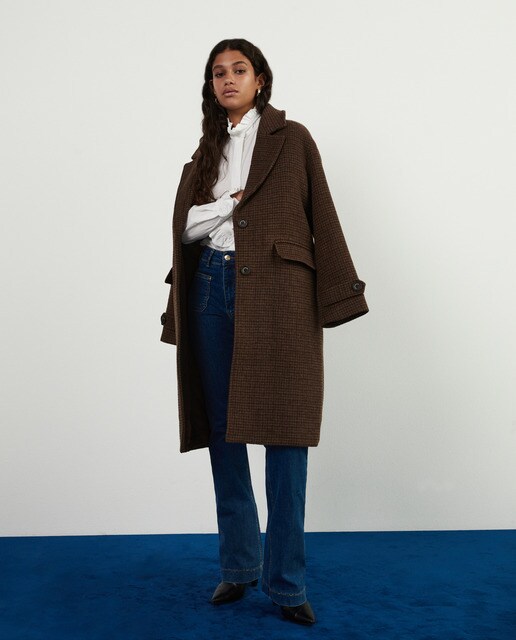 Women's long coat with single row of buttons · Women's fashion · El