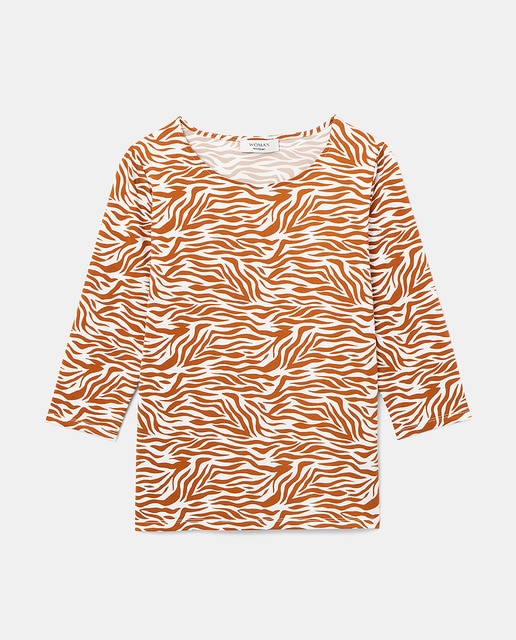 Camiseta de mujer animal print con manga francesa