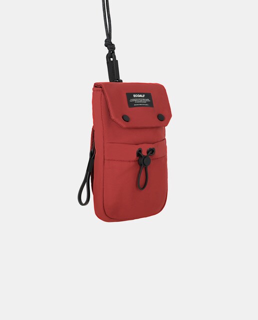 Bolso para móvil rojo con cierre de botones automáticos
