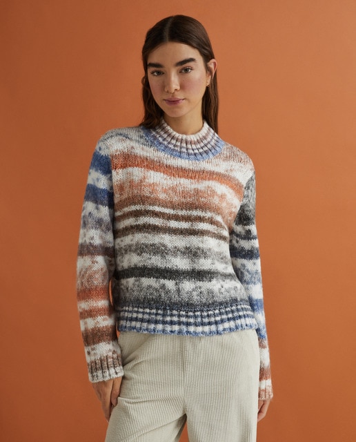 Women's sweater with faded stripes · Women's fashion · El Corte Inglés