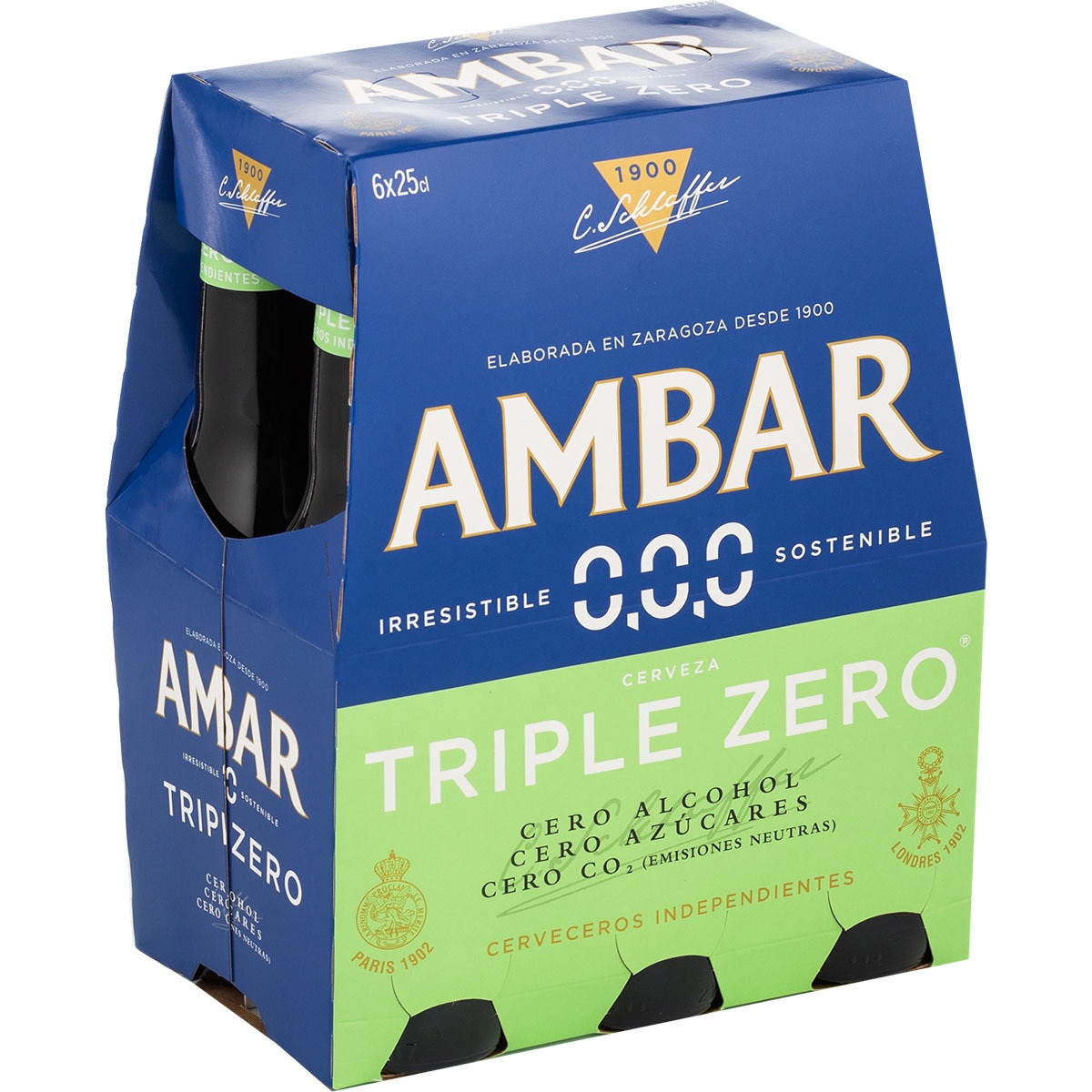 Triple Zero Alcohol-free Beer 6-pack Bottles 25 Cl · AMBAR 0,0 ...