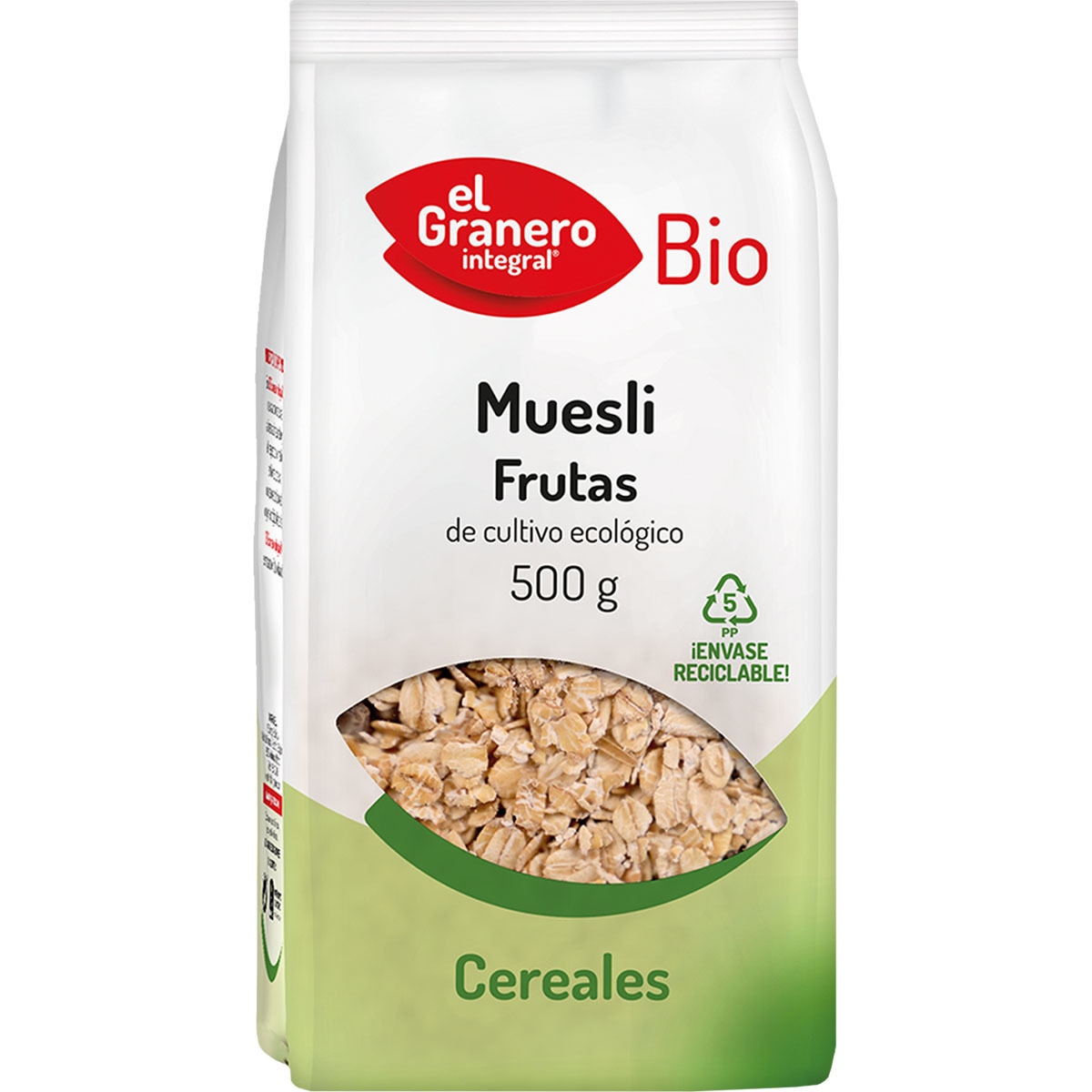 Bio Muesli con frutas ecológico bolsa 500 g · EL GRANERO INTEGRAL