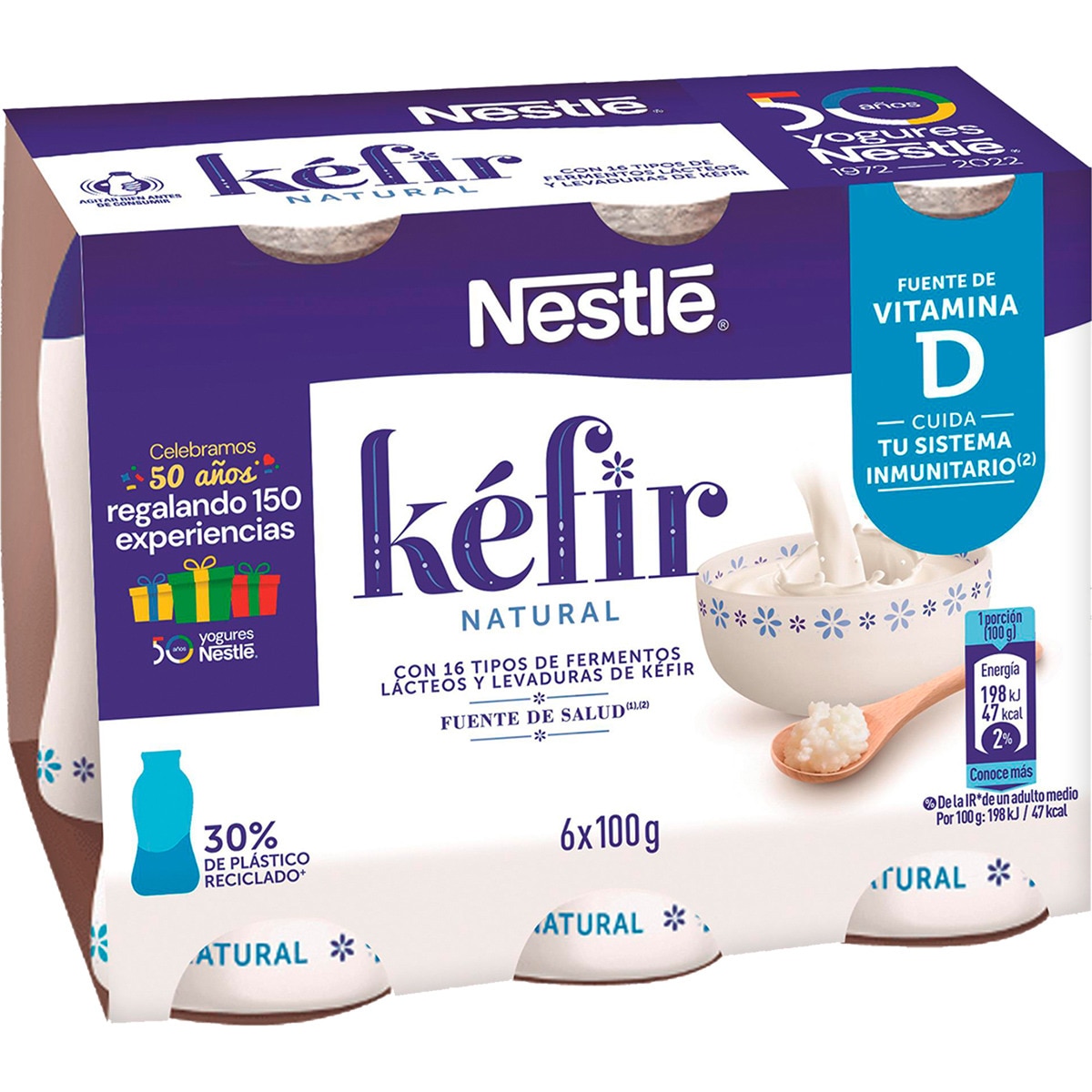 Kéfir natural pack 6 unidades 100 g · NESTLE · Supermercado El Corte Inglés