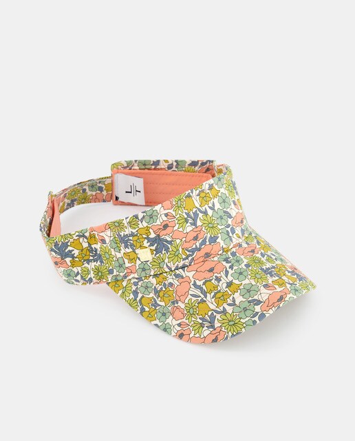 Salmon floral print visor