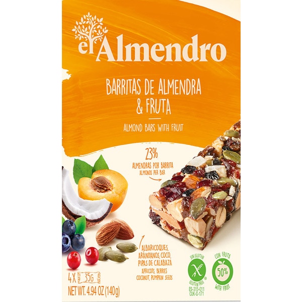 Barrita de Amendoas e Fruta embalagem 140 g