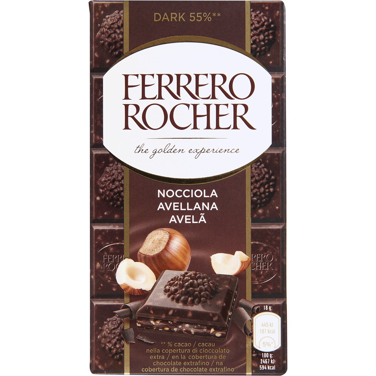 Chocolate Negro e Avelã tablete 90 g · Ferrero Rocher · Supermercado El