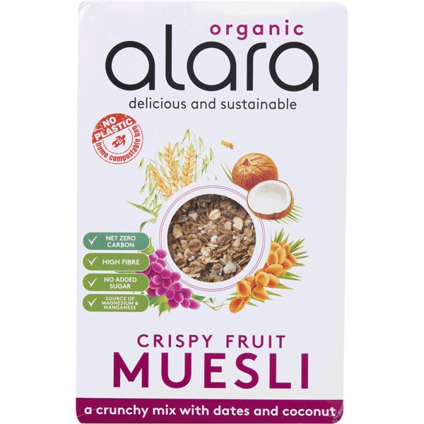 Muesli Bio de Tâmaras e Coco embalagem 550 g