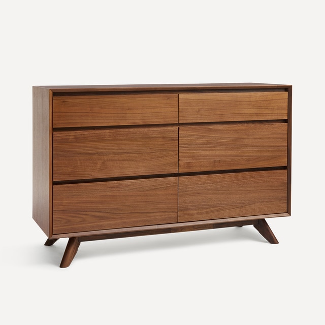 Cómoda de madera de nogal con 6 cajones Antón Room - El Corte Inglés