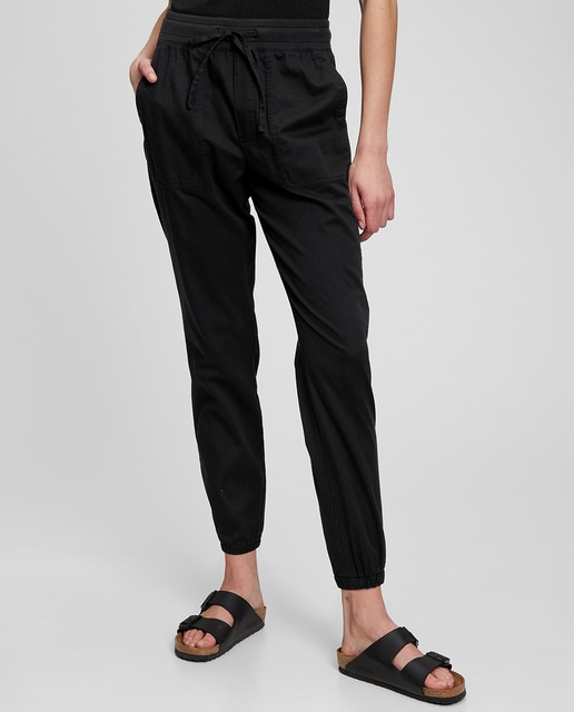 Pantalón sarga tipo jogger de mujer