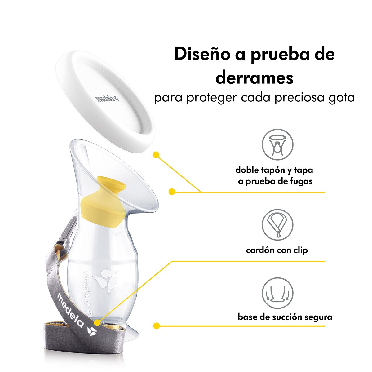 Recolhedor de Leite Materno em Silicone Branco-3