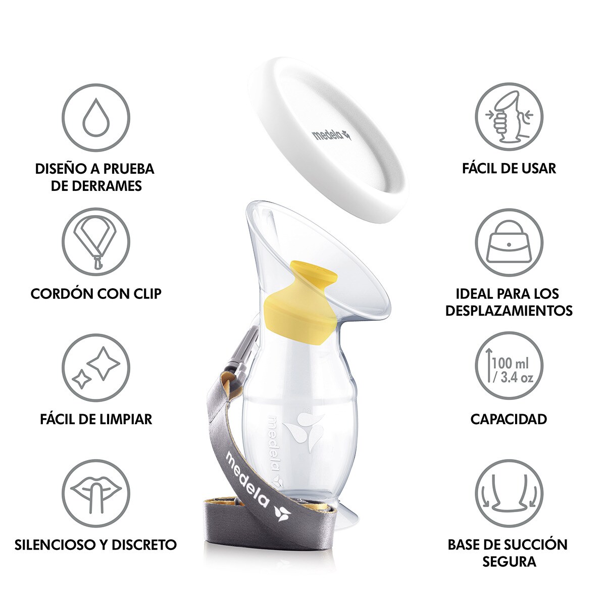 Recolhedor de Leite Materno em Silicone Branco-2