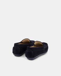 Baby boys' navy blue loafers with penny strap and rubber sole