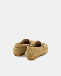 Baby boys' beige penny loafers with rubber sole