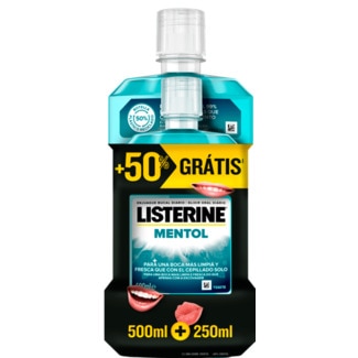 Listerine Elixir Mentol 500+250 embalagem 500 ml