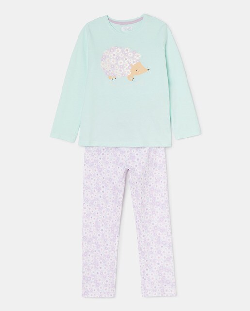 Pyjama fille avec motif hérisson devant