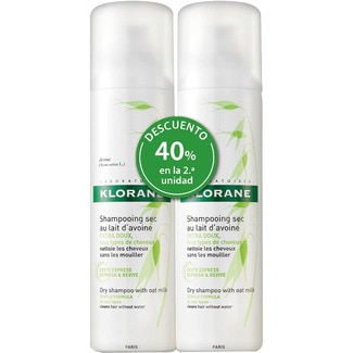 KLORANE champú en seco seborregulador con extracto de Avena pack spray 150+150 ml