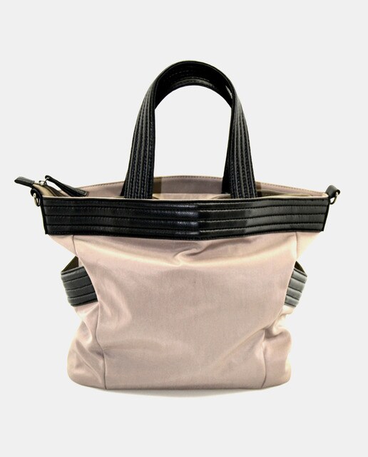 Beige nylon shoulder bag with detachable strap · Women's fashion · El