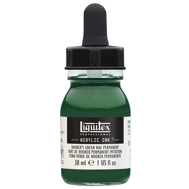 Tinta acrílica Liquitex tono verde.
