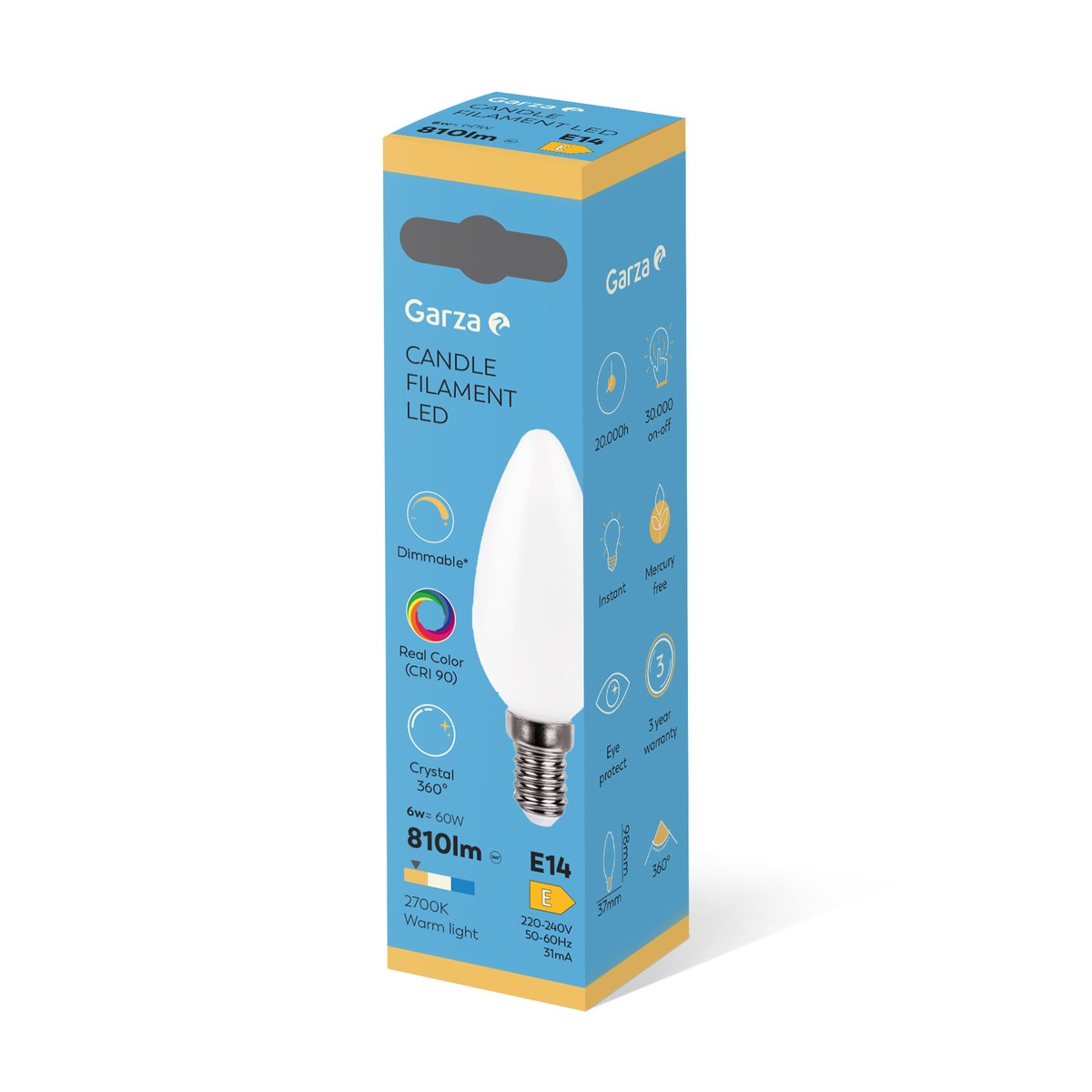 Lâmpada LED Vela Dimable Filamentos E14 4461121A - 3,6 W - 810 lm - 2700 K 2
