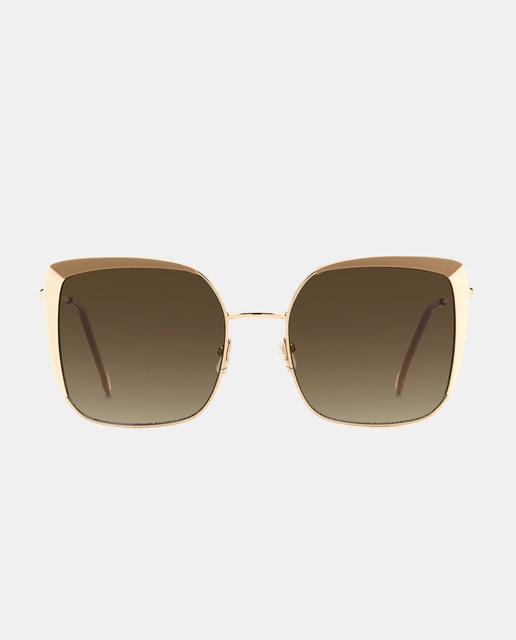 Gafas de sol de mujer cuadradas de metal dorado