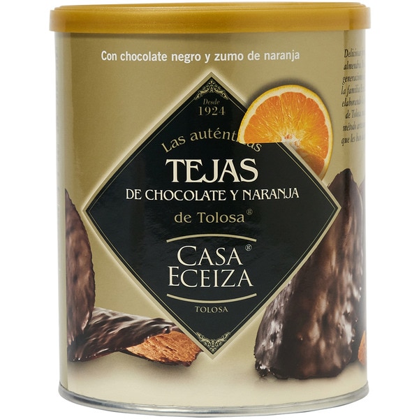 CASA ECEIZA tejas de chocolate y naranja de Tolosa lata 160 g 