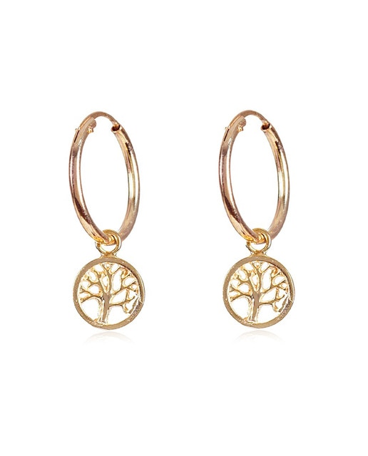 Pendientes Aro Árbol de la Vida Oro