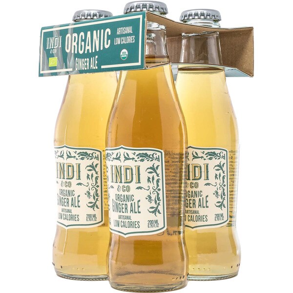 INDI & CO Ginger Ale ecológico pack 4 botellas 20 cl (envase de vidrio)