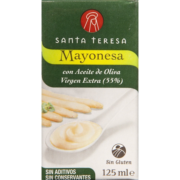 SANTA TERESA mayonesa fresca con AOVE 55% sin aditivos sin gluten envase 125 ml